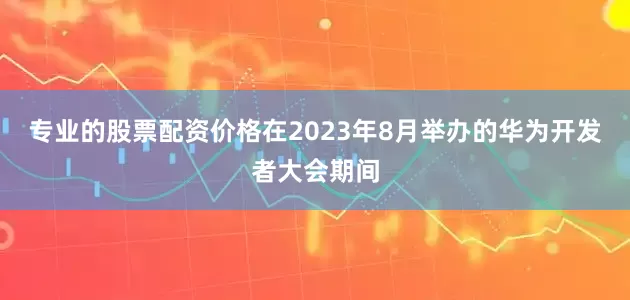 专业的股票配资价格在2023年8月举办的华为开发者大会期间